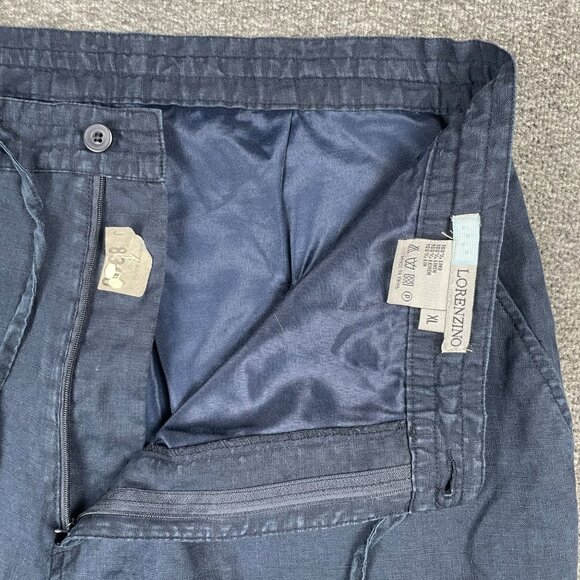 Lorenzino Pants Womens Size XL Blue Linen Capsule Casual Minimal Classic Light - Picture 8 of 10